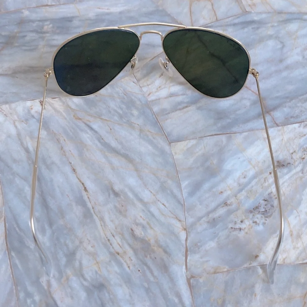 Ray Ban Large Aviator Sunglasses Orange Glasses Gold Frames Shades 3025‎